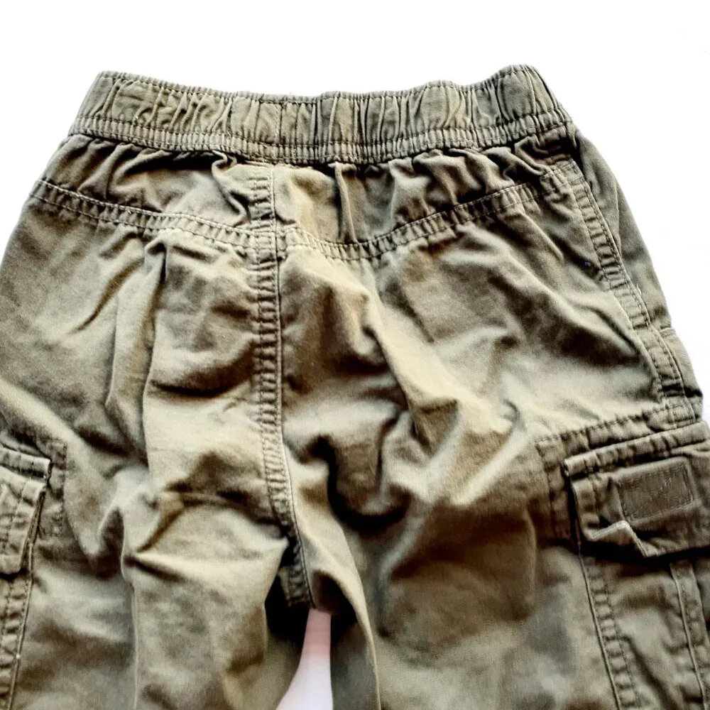 Children's Place Boys Shorts Cargo Green Adjustable Waist Size 5